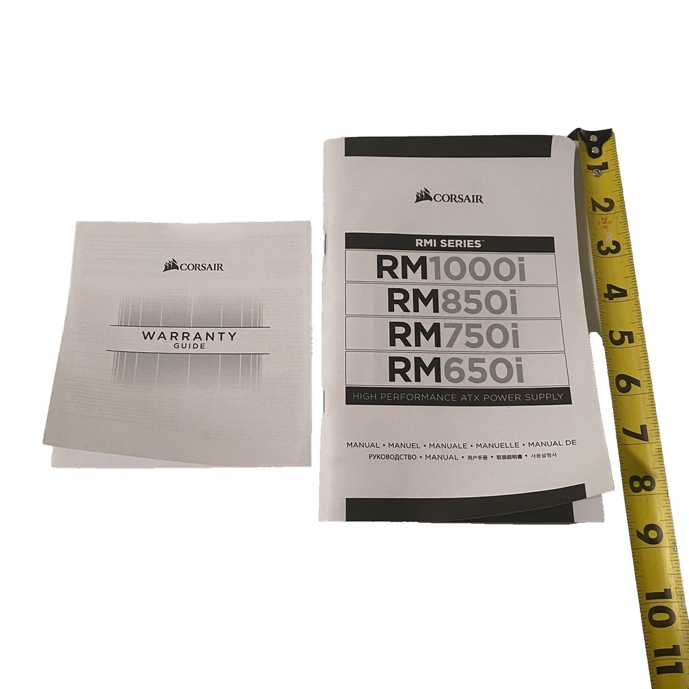 Corsair‎ RMI Series Book Manual PM1000i RM850i RM750i RM650i + Warranty Guide